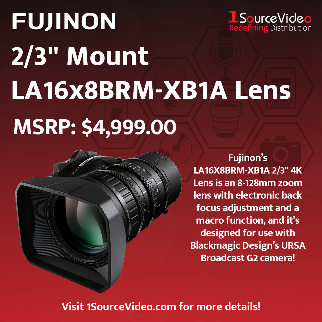 1sourcevideo's tweet image. @FujinonLenses&apos; LA16x8BRM-XB1A 4K ENG telephoto lens has an electronic back focus adjustment and a macro function!

#1SourceVideo #distribution #RedefiningDistribution #Fujinon #LA16x8BRMXB1A #telephotolens #macro #backfocus #16xzoom #filmmaking #videoproduction #cinematography