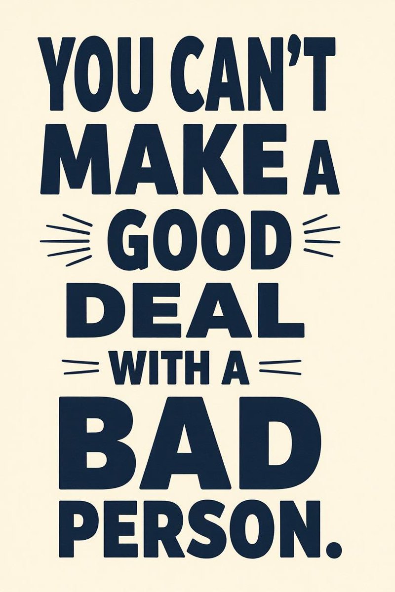 Bugün CFO'muz dostum Fırat Aytaş  çok değerli bir söz paylaştı: "İyi bir insan olmayan biriyle iyi bir anlaşma yapamazsın."

Bu söz, iş dünyasındaki en temel gerçeklerden birini özetliyor. Kısa vadeli kazançlar için karakteri şüpheli olan kişilerle çalışmak, uzun vadede her zaman