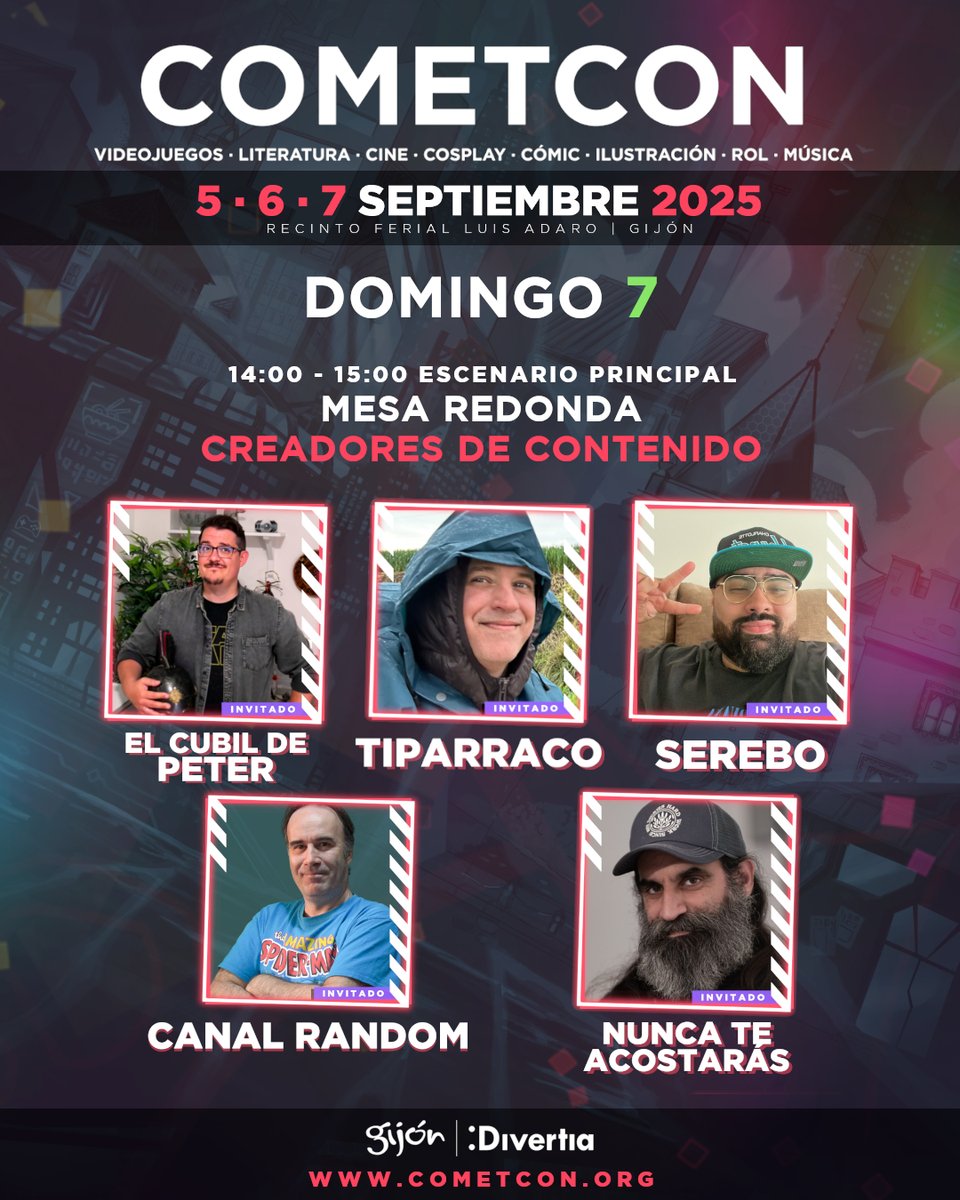 Estas serán las mesas redondas que tendremos este año en #CometCon2025 💞

· Sábado 17:00 - Escenario Principal -> Mesa CometBook
· Sábado 20:00 - Escenario Principal -> Mesa Creadores de Contenido
· Domingo 14:00 - Escenario Principal -> Mesa Creadores de Contenido