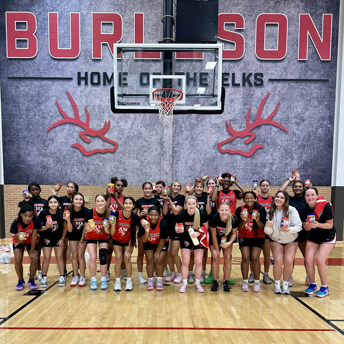 Lady Elks Basketball (@bhsladyelkbball) on Twitter photo Lady Elks helping fight hunger for the Peanut Butter Bowl! GO ELKS!! ❤️🖤🦌
Good luck <a href="/BHS_FBrecruits/">Burleson Elk Football</a>!!
<a href="/PeanutButterBwl/">Peanut Butter Bowl</a> Lady Elks helping fight hunger for the Peanut Butter Bowl! GO ELKS!! ❤️🖤🦌
Good luck <a href="/BHS_FBrecruits/">Burleson Elk Football</a>!!
<a href="/PeanutButterBwl/">Peanut Butter Bowl</a>
