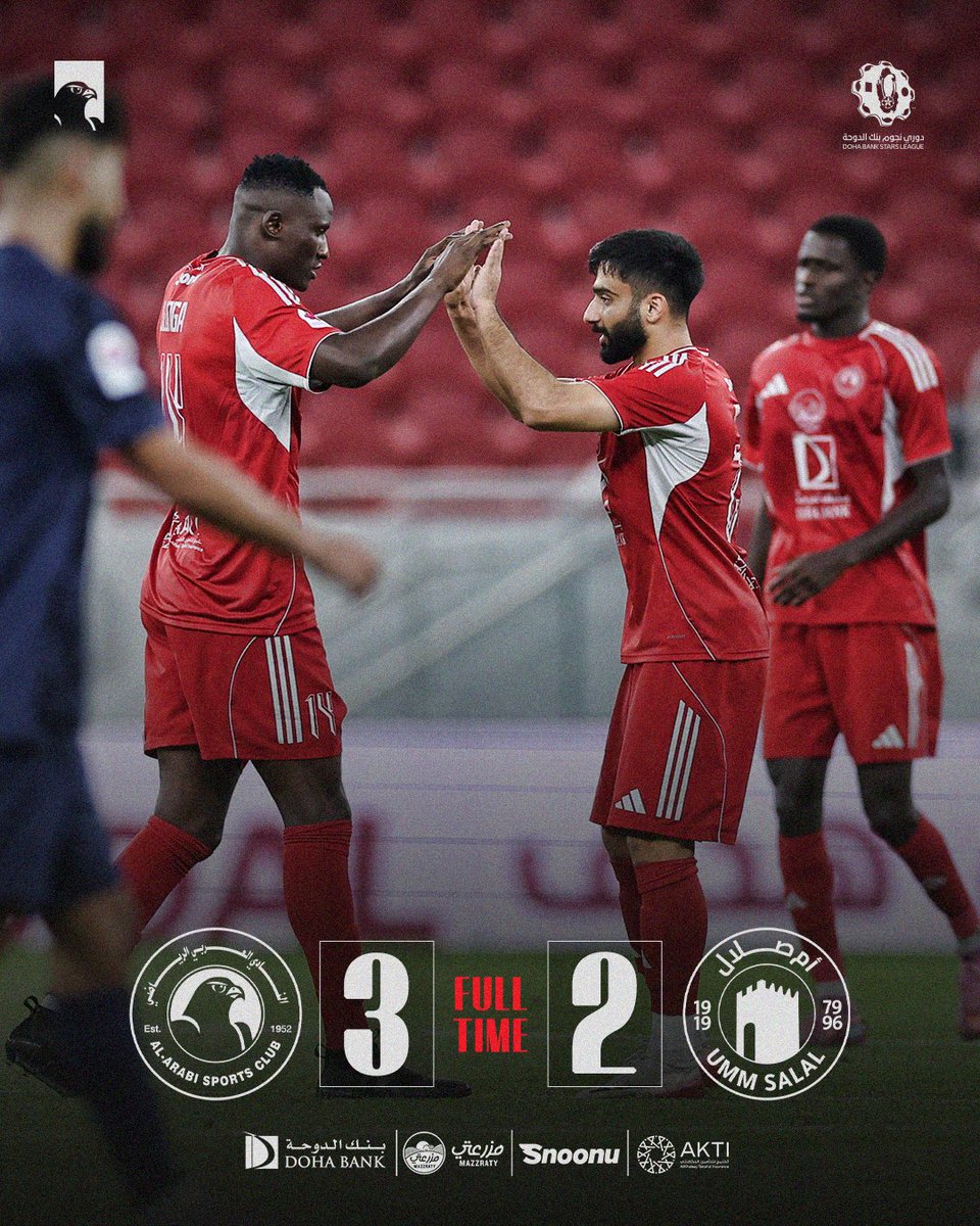 نهاية المباراة 🔚

#العربي 3 - 2 ام صلال

#دوري_نجوم_بنك_الدوحة