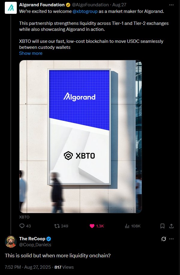braudel_algo's tweet image. Community is everything on Algorand.
So when they ask a question, they always get ignored, especially if the question makes sense.
Congrats guys, carry on 🫡