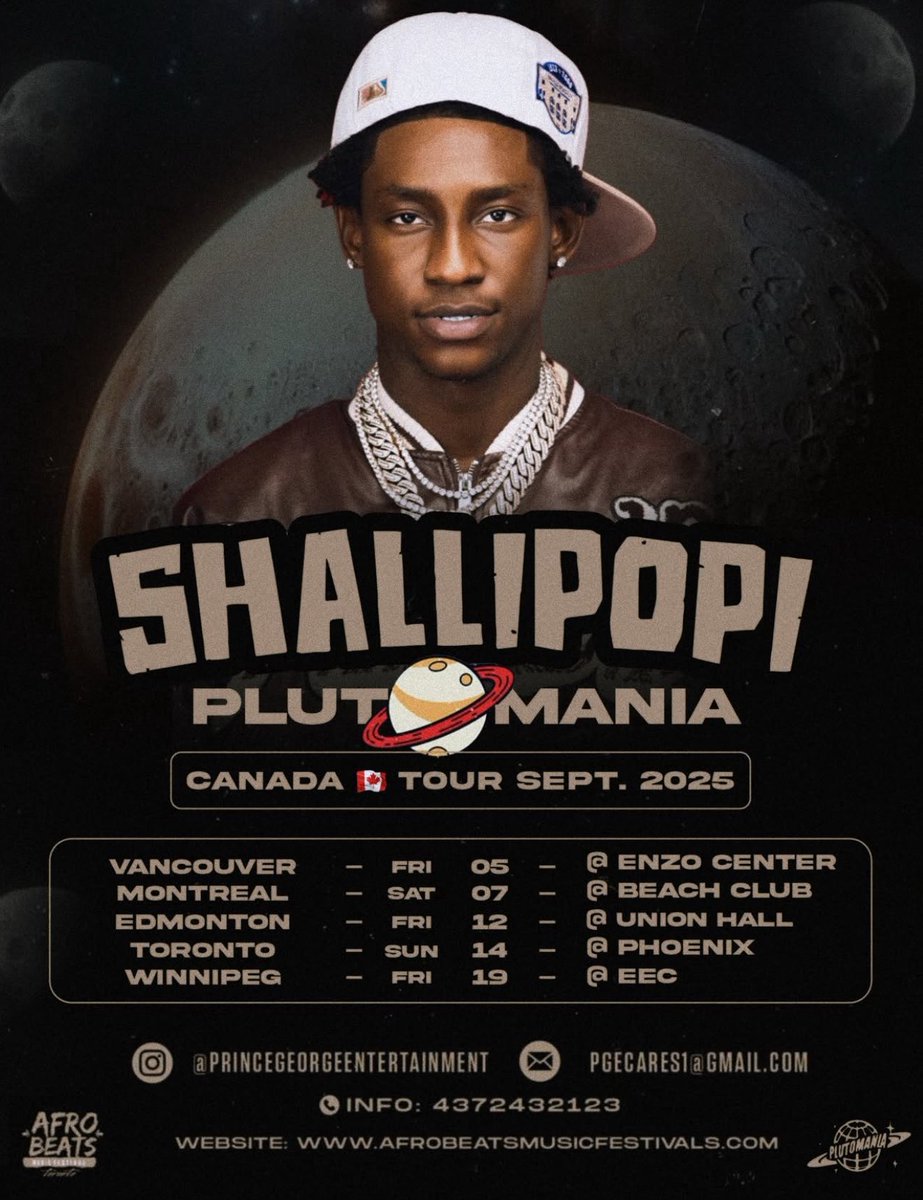 Shallipopi announce Canada Tour set to commence by September 5th. 🇨🇦