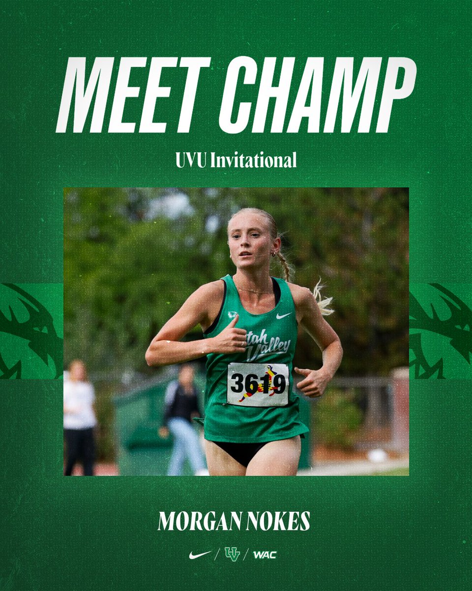 In her first race back post-pregnancy, Morgan Nokes is your UVU Invitational individual Meet Champion! 🥇🤩

Morgan ran a blistering 16:30.10 to pace the Wolverine women to the team title, taking first by nearly 40 seconds!

#GoUVU | #ValleyForged