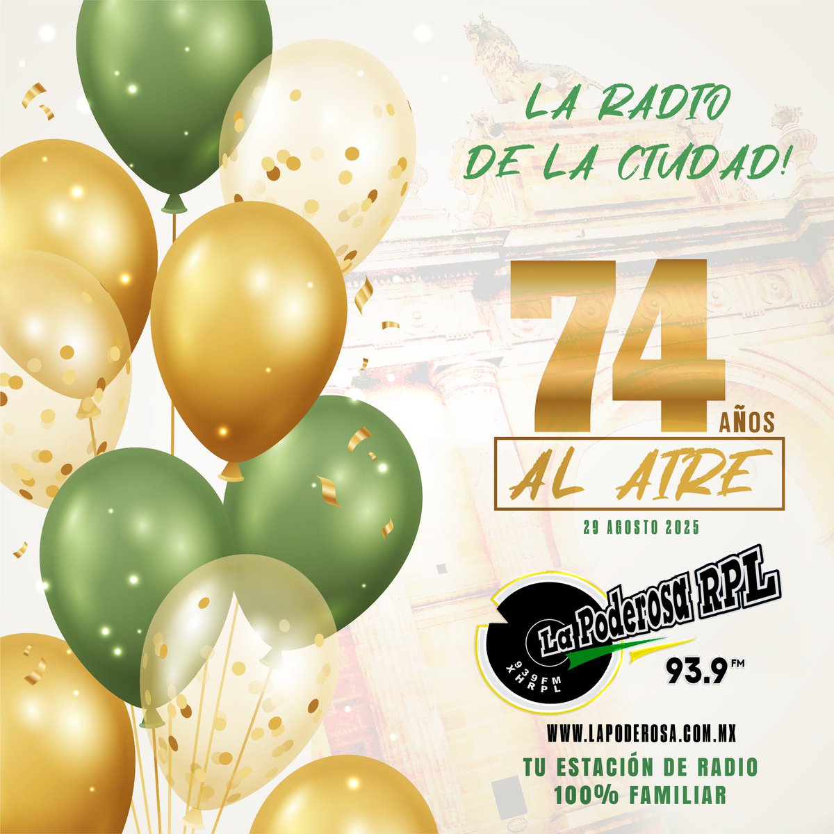 ¡Feliz 74 Aniversario, La Poderosa RPL! 

Hoy celebramos 74 años de acompañar a la gente, mantenerte informado y de poner la mejor música al aire. La Poderosa RPL no es solo una estación de radio, es un pilar en nuestra historia. 

Más Poderosa que nunca!