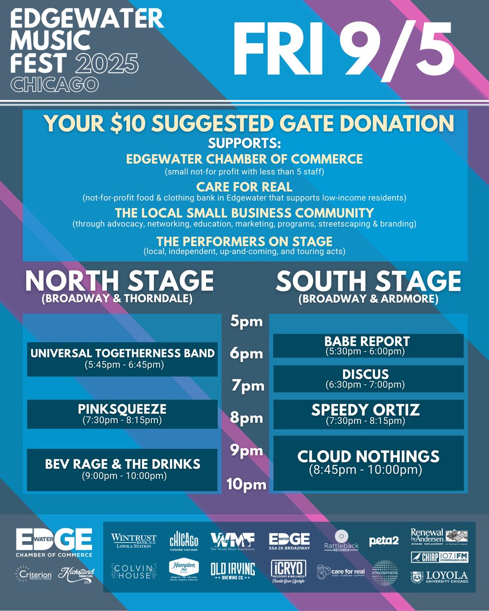 edgechamber's tweet image. Edgewater Music Fest is NEXT WEEKEND!

Daily schedules so you can plan ahead

@sweetpilll @foxyshazam @RicWilson @kickstandshows @CHIRPRadio