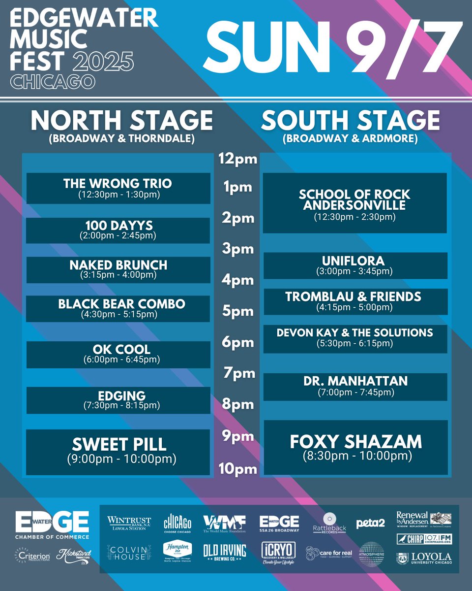 edgechamber's tweet image. Edgewater Music Fest is NEXT WEEKEND!

Daily schedules so you can plan ahead

@sweetpilll @foxyshazam @RicWilson @kickstandshows @CHIRPRadio