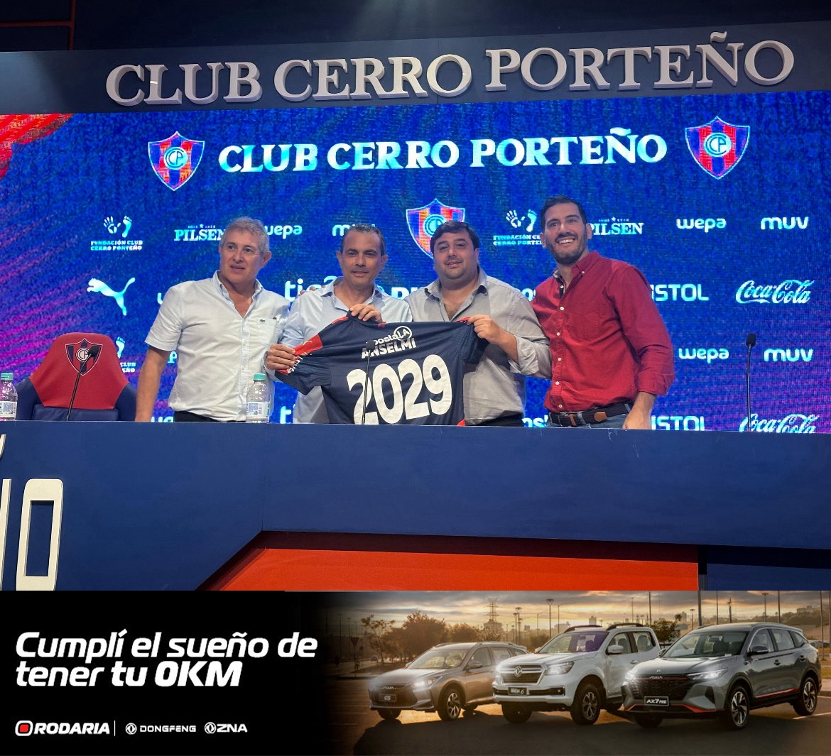 Cerro Porteño extendió el vínculo por 4 años más con Juan Cruz Anselmi, coordinador general de las
Formativas del club.

El acuerdo tiene una cláusula de salida que podría activarse en enero, dependiendo de lo que ocurra en la asamblea de cambio de autoridades.

#VersusRadio |