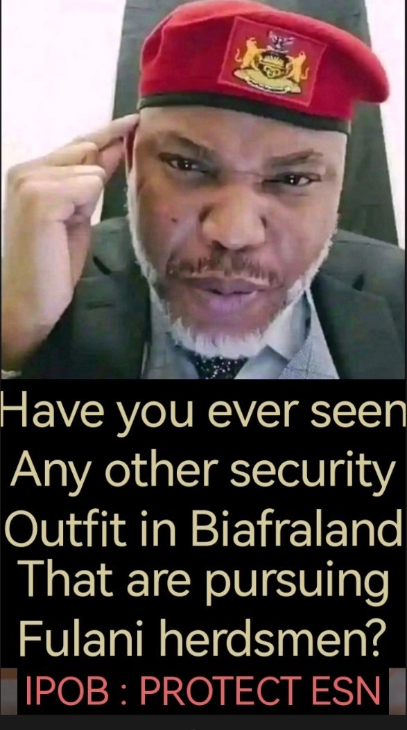 Sunday Sylvester (@sundaysylvesta) on Twitter photo IPOB: Make sure ESN are protected and massively supported. Without them, Biafraland will be overrun by the Fulani Janjaweed. <a href="/ChinasaNworu/">Chinasa Nworu</a> <a href="/ChrisNw64904385/">I LIVE IN BIAFRA! WHERE DO YOU LIVE?</a> <a href="/EmekaGift100/">Emeka Gift Official</a> <a href="/ipob_central/">IPOB Liverpool Central</a> <a href="/ipobmalaga/">lpob Malaga Official.</a> <a href="/IPOB_Ashanti/">IPOB Ashanti Region Ghana</a> <a href="/real_IpobDOS/">Directorate Of State (DOS)</a> @ IPOB: Make sure ESN are protected and massively supported. Without them, Biafraland will be overrun by the Fulani Janjaweed. <a href="/ChinasaNworu/">Chinasa Nworu</a> <a href="/ChrisNw64904385/">I LIVE IN BIAFRA! WHERE DO YOU LIVE?</a> <a href="/EmekaGift100/">Emeka Gift Official</a> <a href="/ipob_central/">IPOB Liverpool Central</a> <a href="/ipobmalaga/">lpob Malaga Official.</a> <a href="/IPOB_Ashanti/">IPOB Ashanti Region Ghana</a> <a href="/real_IpobDOS/">Directorate Of State (DOS)</a> @
