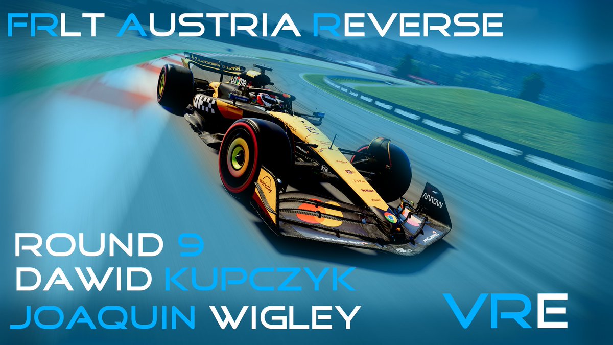 Race Day For <a href="/FRLTF1/">FRLT</a> 💪

We will be racing at Austria but this time in the reverse layout😯

<a href="/Dawid__Kupczyk/">Dawid Kupczyk</a> and <a href="/JoacoWigley/">Joaquin Wigley</a> will be racing once again, looking for another podium, maybe even the win👀

#F125 #F1 #Simracing #F1Esports