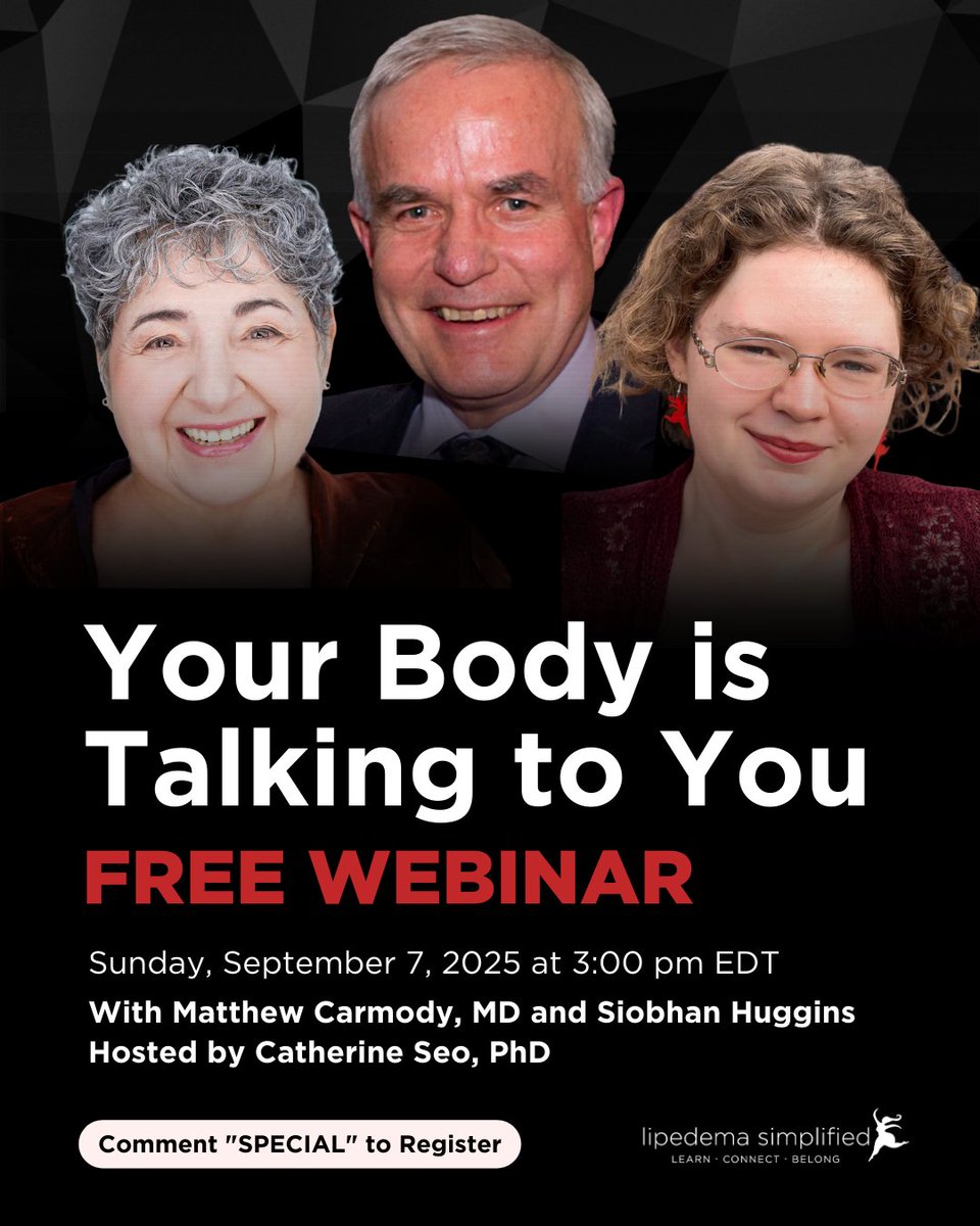 Living with lipedema can feel overwhelming—but you’re not alone. Join our FREE webinar Sept 7, 3pm ET to explore self-compassion, relief, and practical tools for healing. Register: learn.lipedema-simplified.org/special-webinar

#lipedema #lipedemaawareness #lipedemacommunity #healingjourney