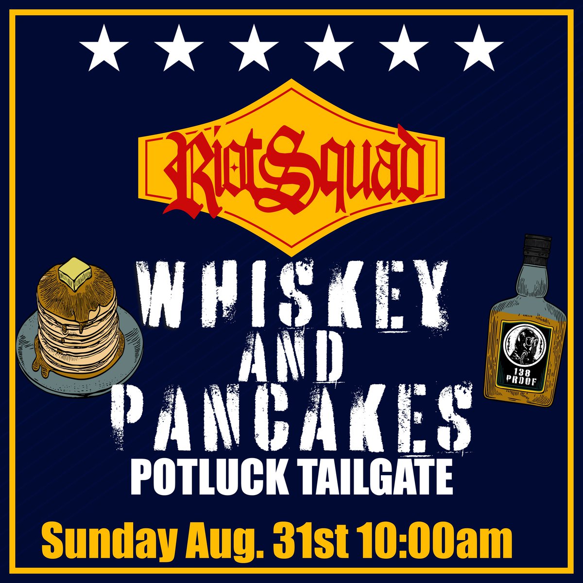 We'll be hosting our traditional LARS Whiskey &amp; Pancakes tailgate kicking off at 10am this Sunday. Bring a dish to share with the squad as we cheer on the Gz to claim a CCL spot. Bigger, Drunker, Breakfast at LARS! 🥃🥞