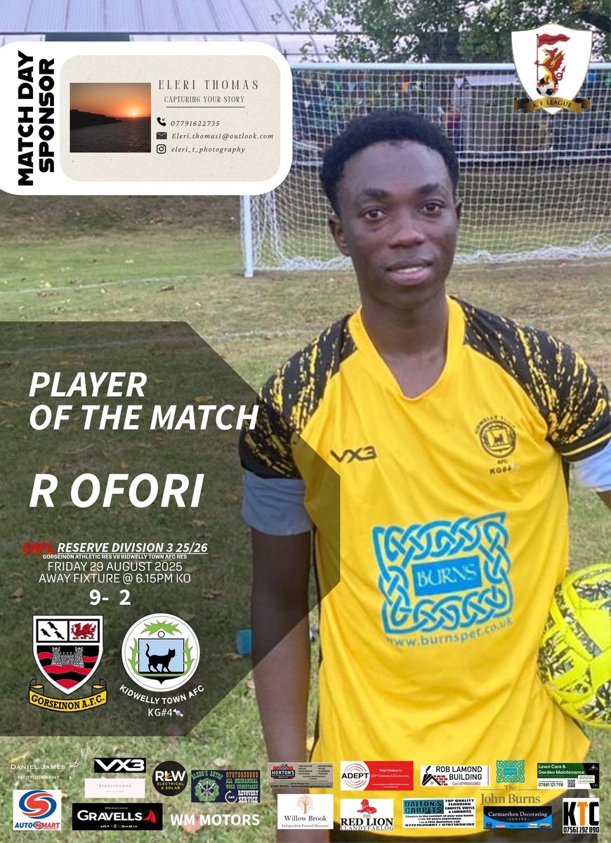 Our Young Reserve Team battled an experienced <a href="/GorseAFC/">Gorseinon Athletic</a> with T Wheeler and R Ofori scoring their first league goals ⚽️⚽️

Congratulations to R Ofori for being named the Eleri Thomas Photography Player of the Match.