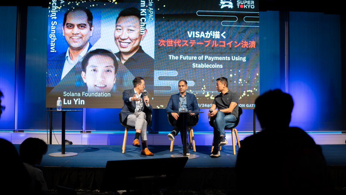 Big things are happening with the <a href="/SuperteamJapan/">Superteam Japan</a> crew in Tokyo 🇯🇵🗼

- The future of stablecoins with Visa and Circle
- PayFi with Huma and Kast
- Tokenization with Jupiter

Busy week building at Startup Village and Solana Super Tokyo. LFG!