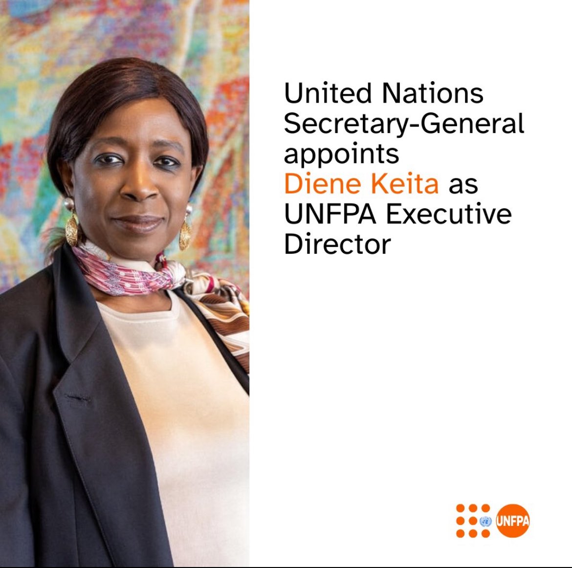 Just in: @DieneKeita of #Guinea was appointed today by the <a href="/UN/">United Nations</a> Secretary-General <a href="/antonioguterres/">António Guterres</a> as Executive Director of <a href="/UNFPA/">UNFPA</a>.

We look forward to supporting the new @UNFPAChief towards advancing the #GlobalGoals and ensuring rights and choices for all.