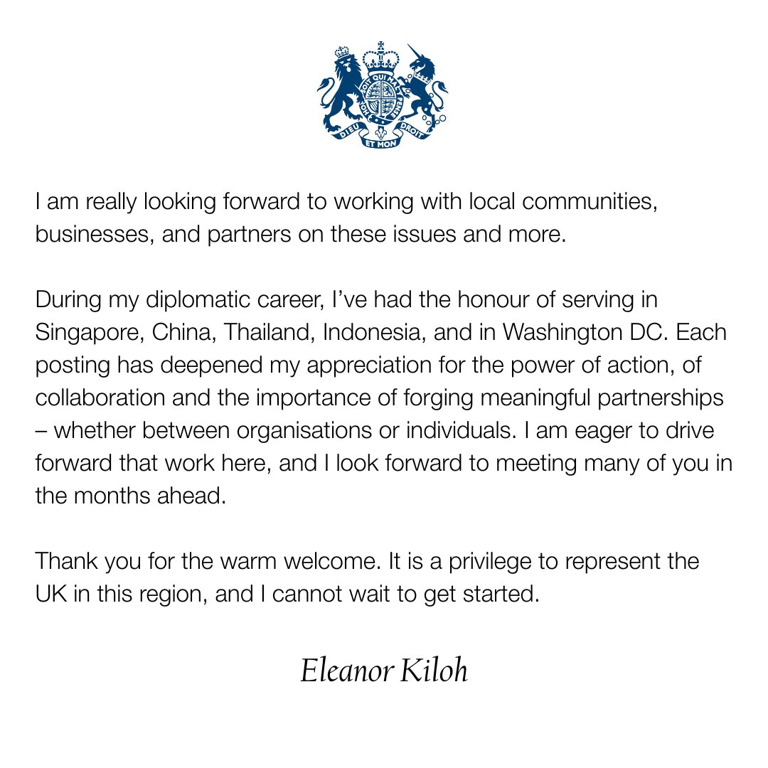 Our new Consul General has arrived! Say hello to Eleanor Kiloh👋

Check out the special welcome message Consul General Kiloh shared as she takes up her post: