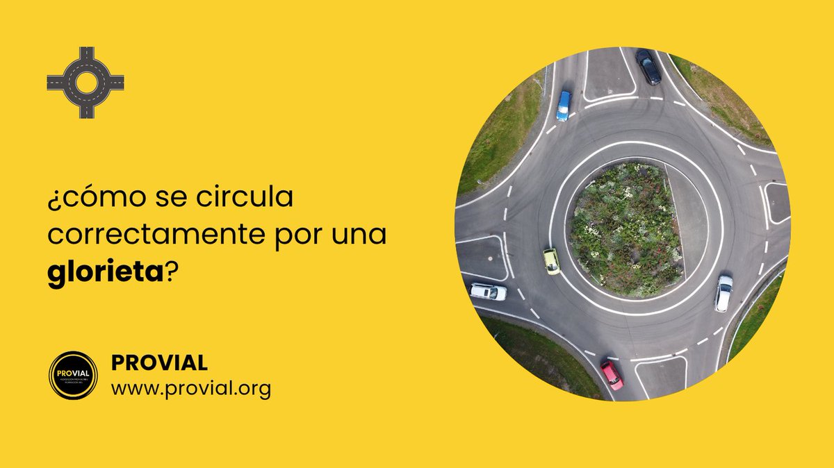 #Provial | 🔄 Cómo circular por una glorieta
Se circula por el carril derecho, sea cual sea la salida. 
El resto de carriles solo se usan para adelantar o cuando estén señalizados específicamente para otras maniobras. 
Nunca la abandones desde un carril interior.
#SeguridadVial