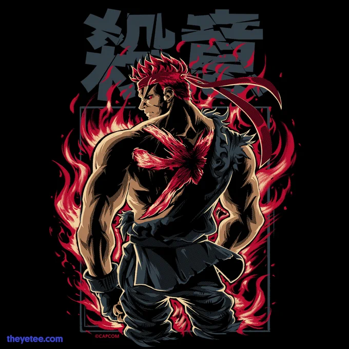 There's no turning back now... all you can trust are your own fists. Satsui no Hado touches down in our official collection with a design by , available now for a limited time: