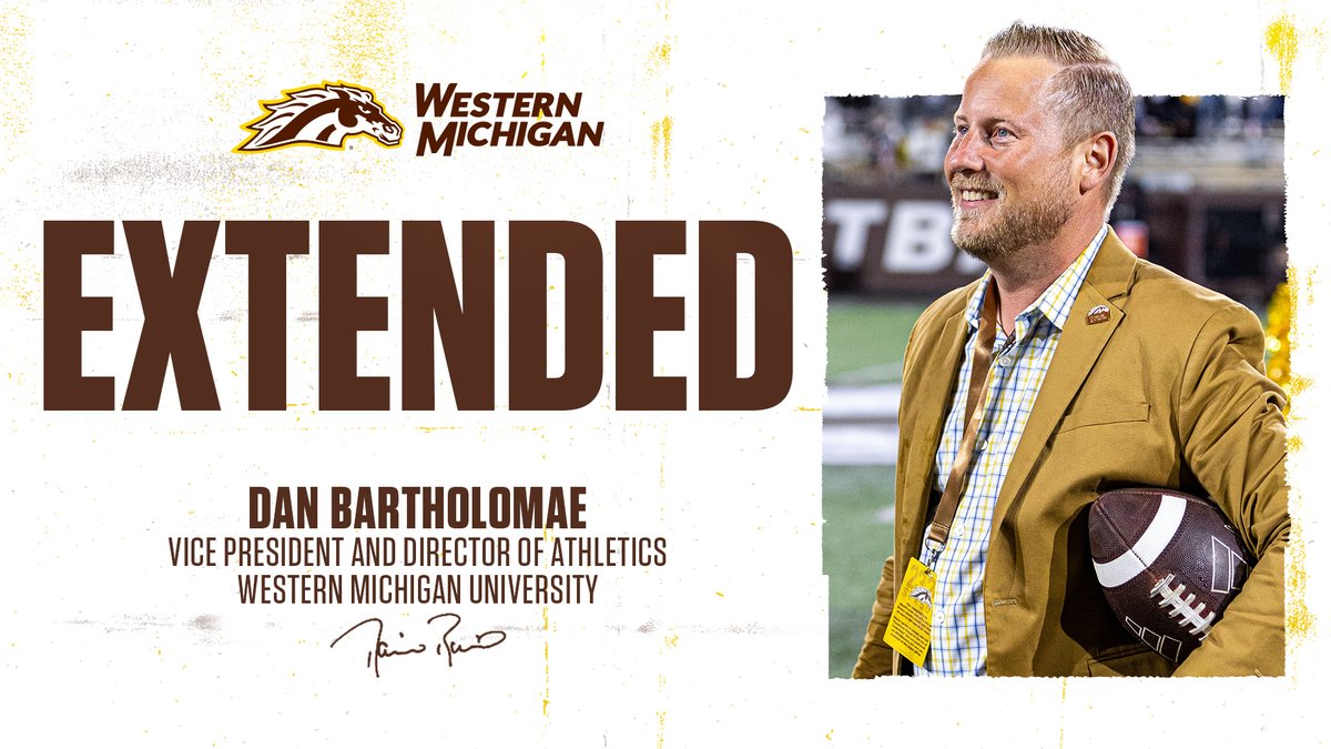 .<a href="/WesternMichU/">Western Michigan University</a> extends contract of VP and Director of Athletics, Dan Bartholomae.

ℹ️wmubroncos.com/news/2025/8/29…

#BroncosReign