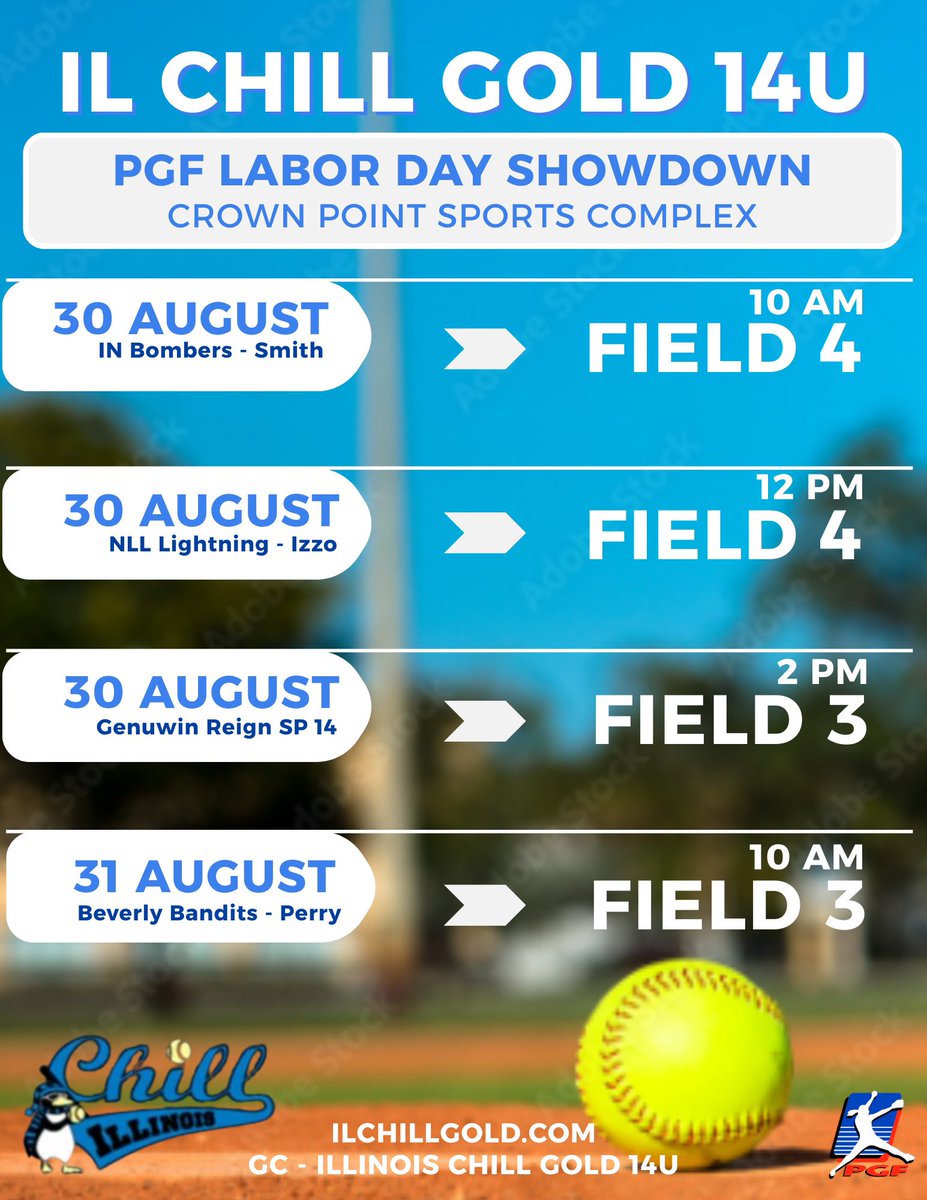 Looking forward to the launch of fall season this weekend at the <a href="/PGFnetwork/">PGF</a> Labor Day Showdown with my returning and new <a href="/ILChillGold/">Chill Gold Softball</a> 14U teammates! 

<a href="/MsDuehr/">Olivia Cocciemiglio</a> <a href="/jimdonovan45/">Jim Donovan</a> <a href="/aliekennedy47/">Coach Alie Kennedy</a> <a href="/OPRFSoftball/">OPRFSoftball</a>