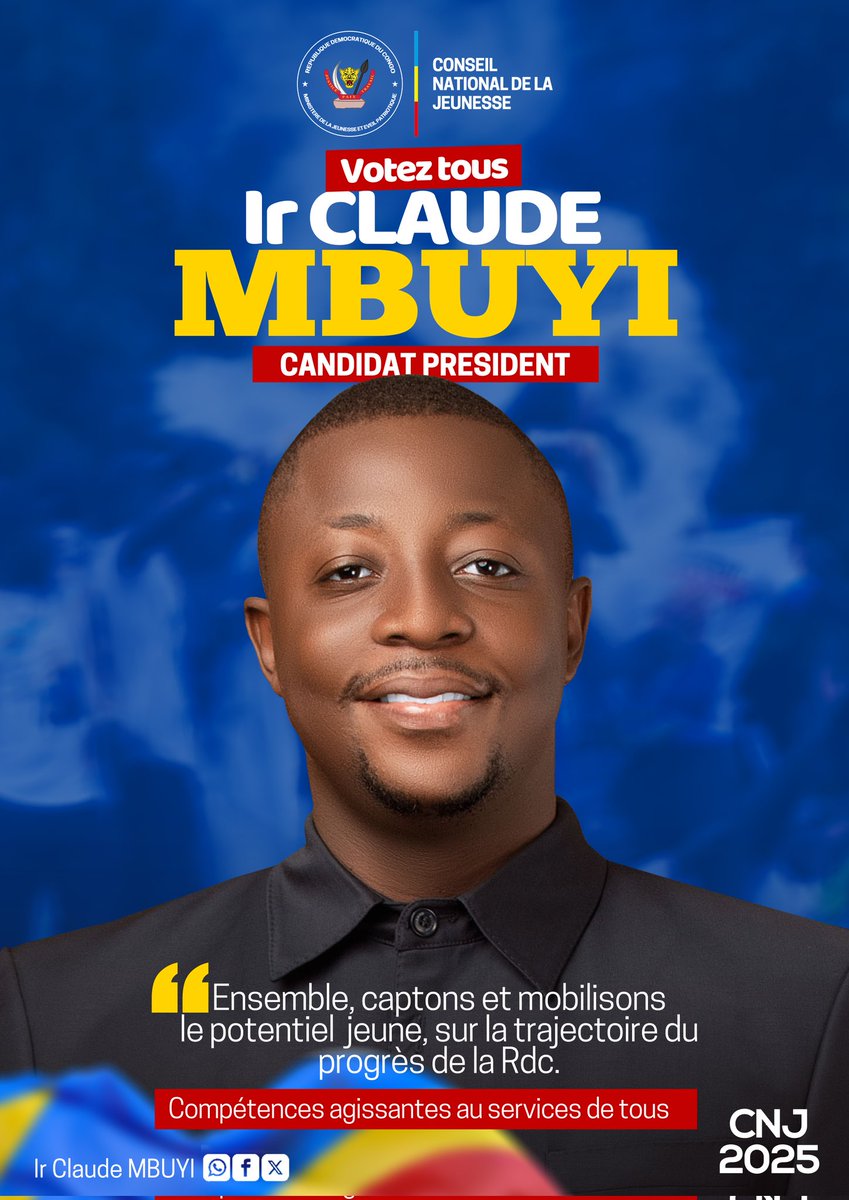 JEUNESSE RDC : ÉLECTIONS CNJ-RDC

Avec confiance, je m'engage, avec la promesse ferme, à militer sans relâche pour une insertion socio-économique digne de la jeunesse congolaise.

Je prends l’engagement de permettre aux gouvernants de capter et de mobiliser dès maintenant