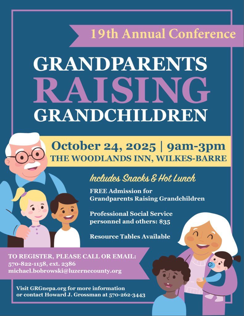 The 19th annual conference for grandparents raising grandchildren is coming to Wilkes-Barre on October 24! This is a great opportunity to connect with (and within) intergenerational families. ❤️

Learn more and register here: grgnepa.org
