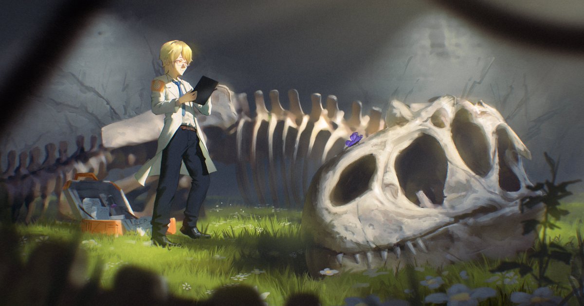I was surprised when dr. █████████ reached out to me about a "living" Allosaurus specimen. granted this skull is more T.rex like. He said "they" recently moved to a new enclosure to see how it would react and that he wanted me to be there.  🎨:<a href="/coldini_03/">coldini03</a>     🧵