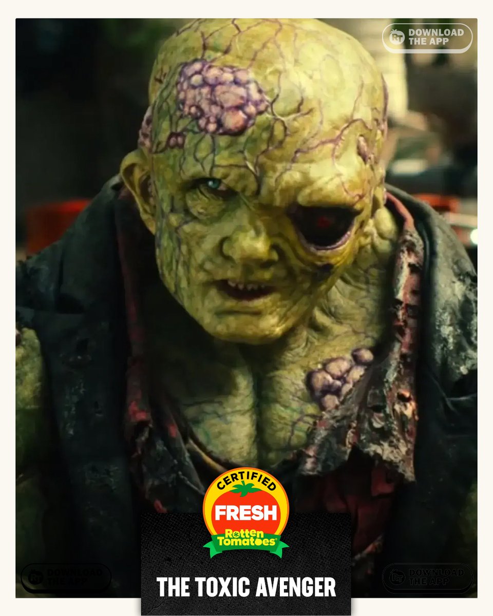 #TheToxicAvenger is Certified Fresh at 83% on the Tomatometer, with 94 reviews: rottentomatoes.com/m/the_toxic_av…