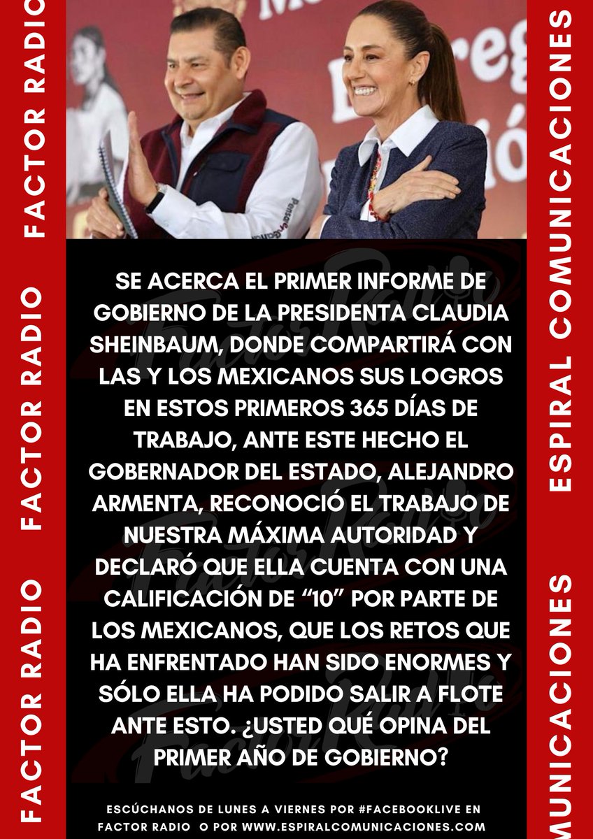 📌Inician campañas por rectoría de la <a href="/BUAPoficial/">BUAP</a> , la Dra. <a href="/LiliaCedilloMX/">Lilia Cedillo Ramírez</a>  avanza con amplia preferencia.
📌Marco Rubio visitará México y Ecuador la próxima semana.
📌 La presidenta tiene calificación de 10 por los ciudadanos: <a href="/armentapuebla_/">Alejandro Armenta</a>
