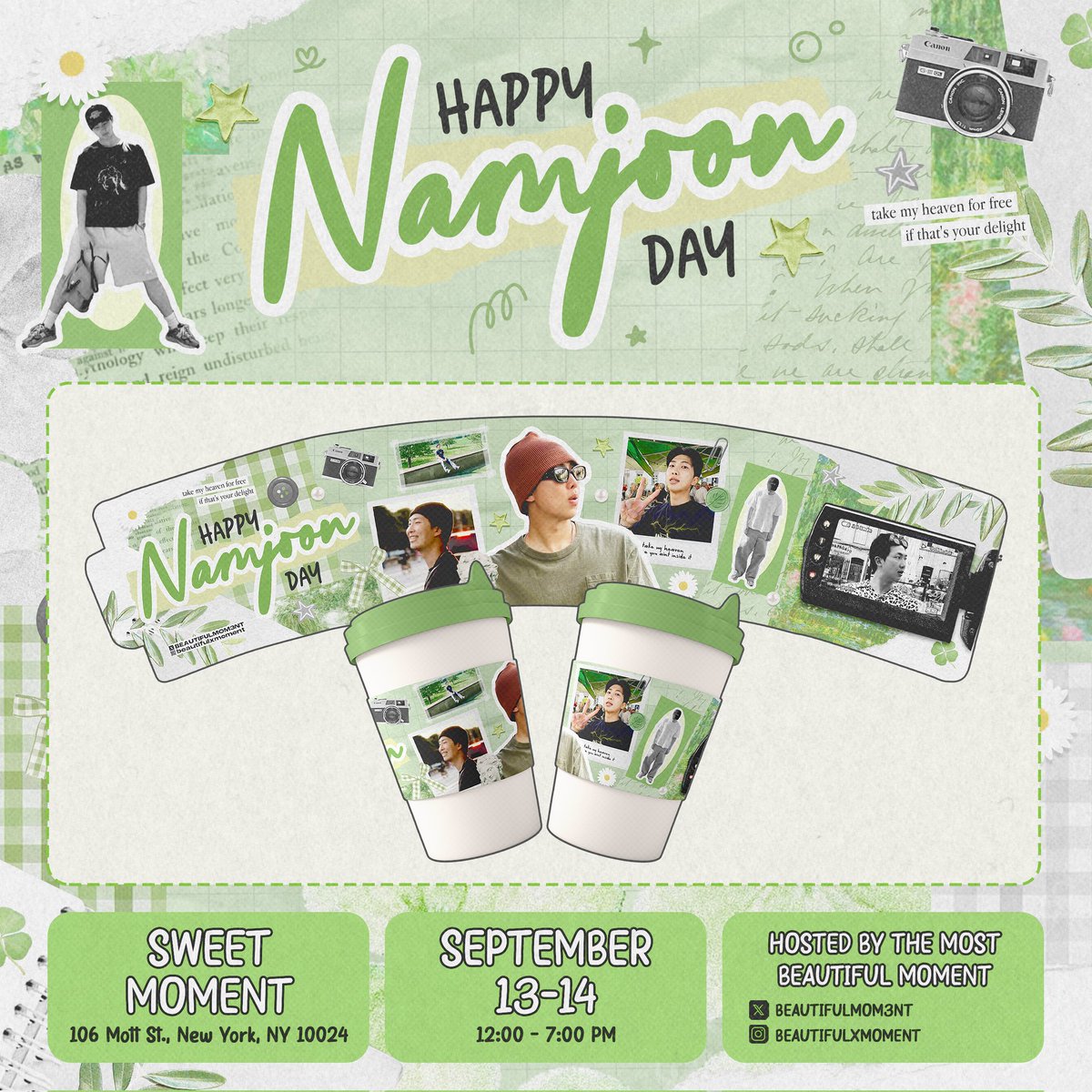 BEAUTIFULMOM3NT's tweet image. 🐰 Happy Jungkook Day 🐨
A Namkook Birthday Cupsleeve Event🧋 

📍Sweet Moment 
💫106 Mott Street
New York, NY 10024

🗓 Saturday, September 13, 2025

🗓 Sunday, September 14, 2025

⏰️ 12 PM - 7 PM