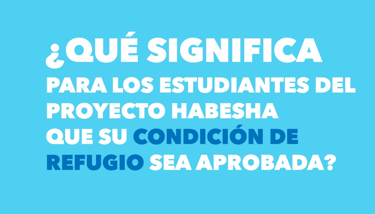 USCRI_lac's tweet photo. ¿Qué significa para los estudiantes del Proyecto Habesha que su condición de refugio sea aprobada? Aquí te lo explicamos 👇
#HabeshaProject #RefugeeStatus #EducationforRefugees https://t.co/FohaAO1OPj