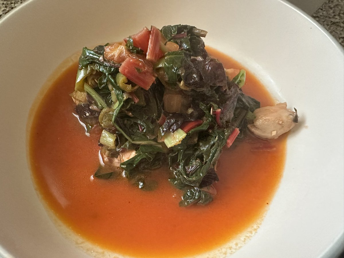 Chicken &amp; Chard cooked with tomato  ☺️ #allotment