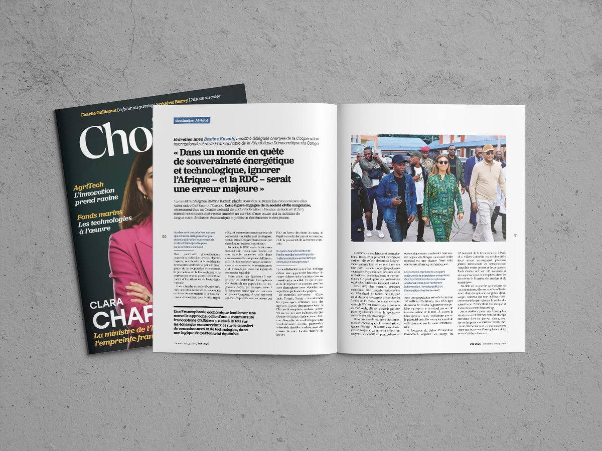 « Dans un monde en quête de souveraineté énergétique et technologique, ignorer l’Afrique – et la RDC – serait une erreur majeure. » 

Heureuse de partager mon entretien avec <a href="/ChoiseulMag/">Choiseul Magazine</a> sur ces enjeux stratégiques et sur le rôle de la RDC.

 choiseul-magazine.fr