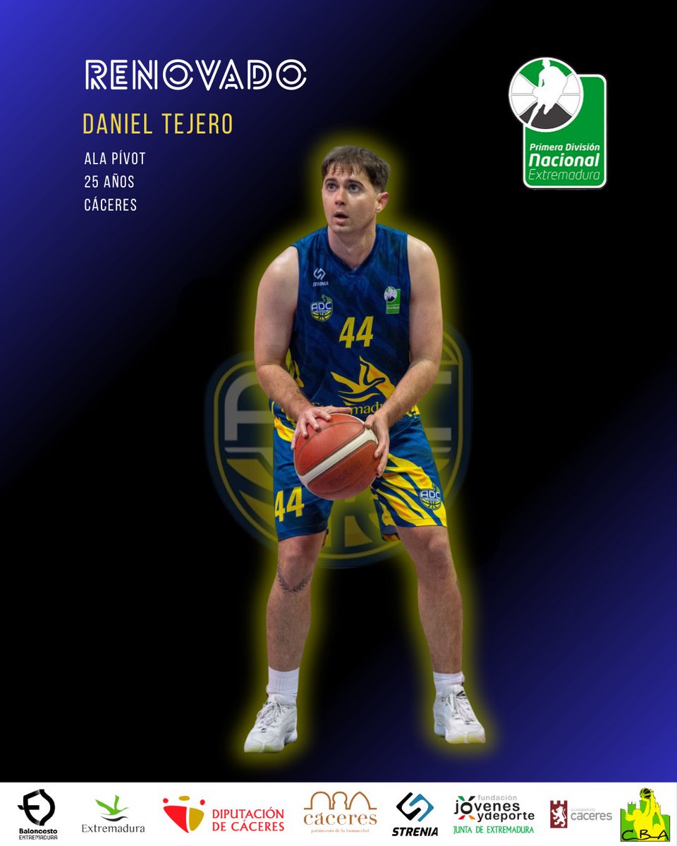Daniel Tejero. Renovado ✅

🙌 El ala-pívot cacereño de 25 años renueva un año más en nuestro club tras una gran temporada pasada. 

🧩 Daniel es la novena pieza confirmada de la plantilla para la temporada 25-26.