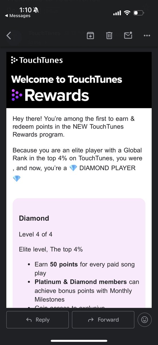 Put this on my resume. Top 4% <a href="/TouchTunes/">TouchTunes</a> player in the world. 💎