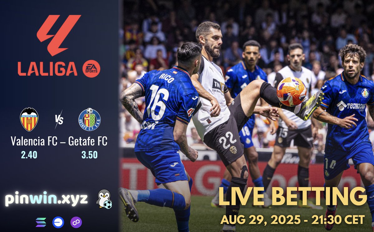LA LIGA: Valencia CF vs Getafe CF ⚽ Bat struggles meet Azulones resilience  TONIGHT | 21:30 CEST Predict, track and cashout LIVE on PinWin 🐧 #LaLiga  #ValenciaGetafe