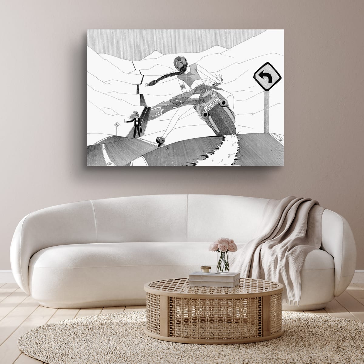 Feel the thrill of the open road with this piece! 🚴‍♀️✨ The sense of motion and adventure is palpable as the rider leans into the curve, embracing the freedom of the journey.
Print on Sale : redbubble.com/fr/i/impressio…
