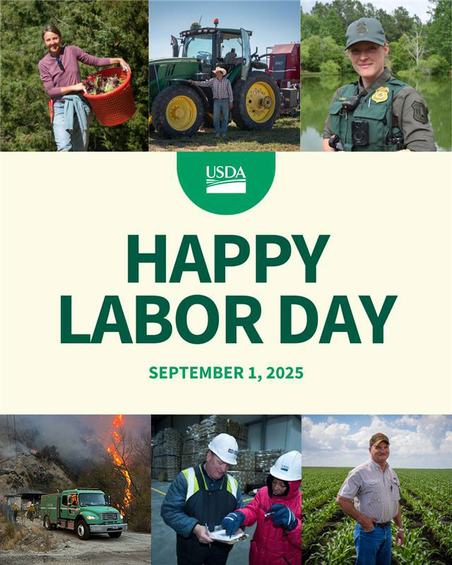 Happy Labor Day from the USDA Forest Service. Our offices will be closed today in observance of the holiday, but national forests and grasslands remain open for your enjoyment. Stay safe, pack out what you pack in and enjoy your public lands.