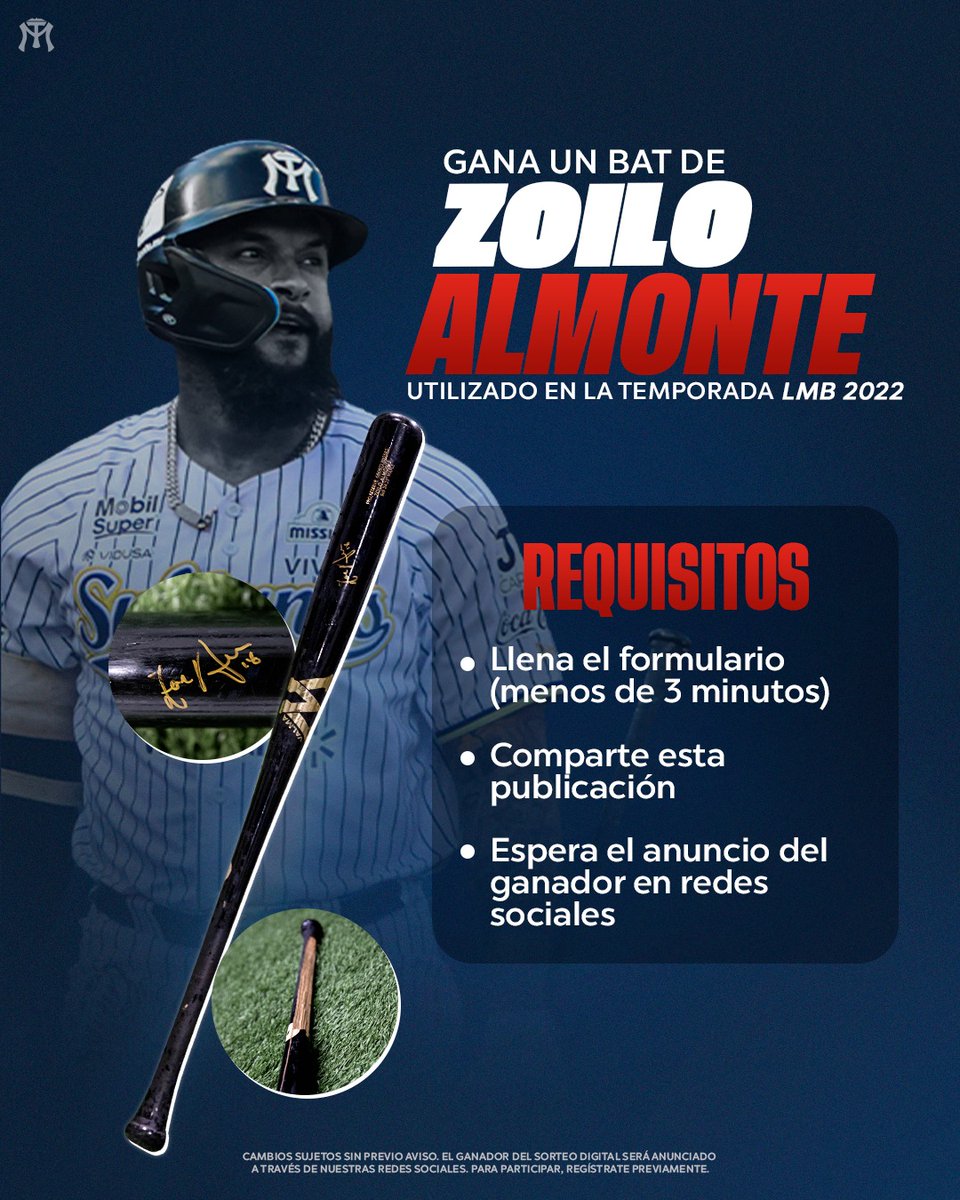 ¡UNA PARTE DE LA HISTORIA! ⚾️

¡Participa y llévate un bat autografiado que utilizó Zoilo Almonte en el 2022! No esta roto por accidente, 𝐬𝐞 𝐩𝐚𝐫𝐭𝐢𝐨́ 𝐥𝐮𝐜𝐡𝐚𝐧𝐝𝐨 𝐞𝐧 𝐞𝐥 𝐝𝐢𝐚𝐦𝐚𝐧𝐭𝐞. 🔥 Sigue los requisitos de la imagen. ⬇️

Formulario 👉
