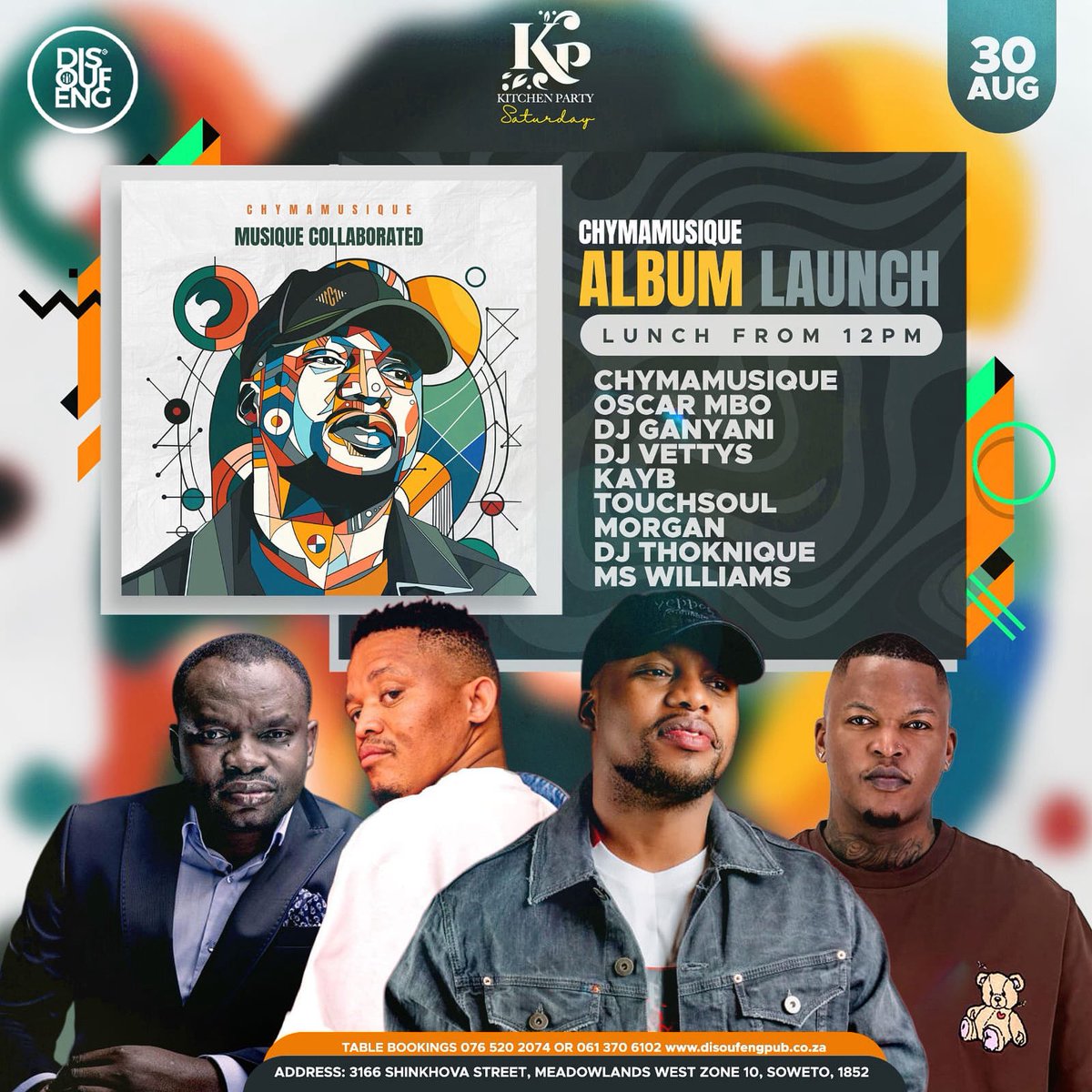 DISOUFENG_PUB's tweet photo. ✨ The vibes start early! Join us from 12PM for lunch as we kick off the Chymamusique Album Launch with delicious food, refreshing drinks, and the best sounds to set the tone for an unforgettable day. 🍴🎶
⏰ Lunch from 12PM | Music till late
#KitchenPartySaturdays #SowetoVibes https://t.co/uXRYwlUeWd
