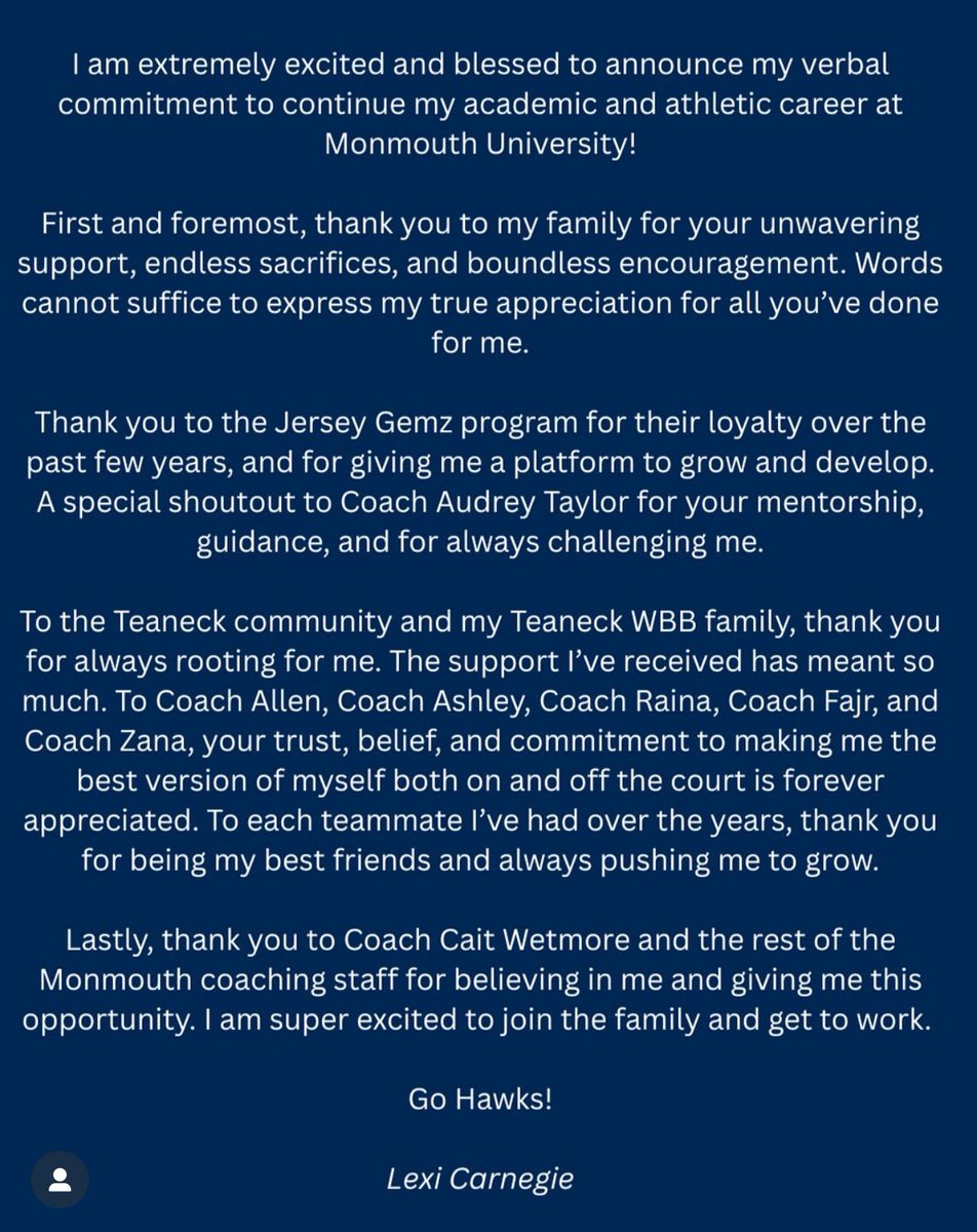 BoogEnergy's tweet image. Congratulations to our Senior Captain @lexicarnegie08 on her commitment to Monmouth University! UM is getting one of the most underrated players in the state of NJ! Excited for her next chapter!!! @NJLadiesHoops @VarsityAces @njdotcom @NNJGirlsHoops @NJTags13 @ByLuisTorres