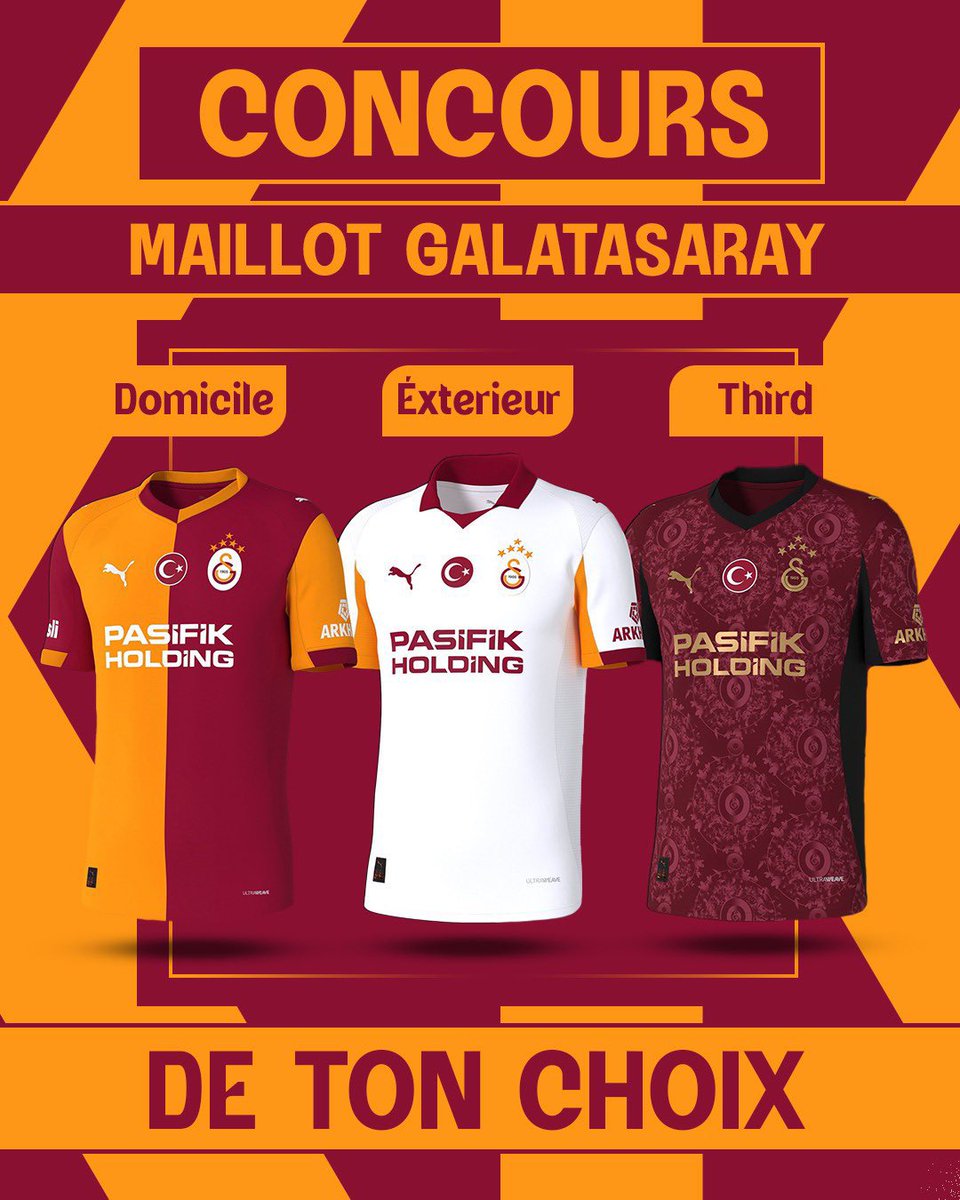 Galatasaray_FR_'s tweet photo. 🎁 CONCOURS 🎁

Tente de gagner le maillot 2025-2026 de Galatasaray floqué Victor Osimhen ! 🇳🇬🔥

⚡ Bonus spécial :

👉 Si le compte Galatasaray France et la chaîne YouTube Ibra⭐️Gala atteignent +1 000 abonnés, ca sera pas le maillot mais encore mieux LE PACK SOLO I GALA de Victor Osimhen ! 🔥🎭

🔥 Conditions pour participer :
•RT + FAV ce tweet
•Follow @Galatasaray_FR_ & @i34705
•Follow la chaîne 👉 YouTube : https://t.co/hw9jwaeIJc

🍀 Tirage au sort le 19/09, bonne chance !