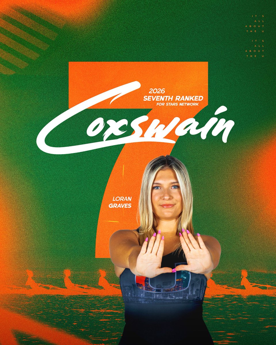 The <a href="/forstarsnetwork/">For Stars Network</a> Top 10 Women’s Rowing Coxswains for 2025-26 just dropped … and our own Loran Graves is in the mix! She checks in at No. 7 in the nation!

#CanesRowing #CoxswainLife