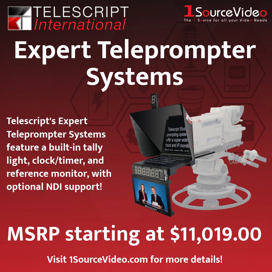 1sourcevideo's tweet image. @Telescript Expert Teleprompters offer dual-display NDI prompters with built-in tally and clock — ideal for high-performance studio workflows.
#NDI #Telescript #Teleprompter #StudioGear #BroadcastTech #LiveProduction