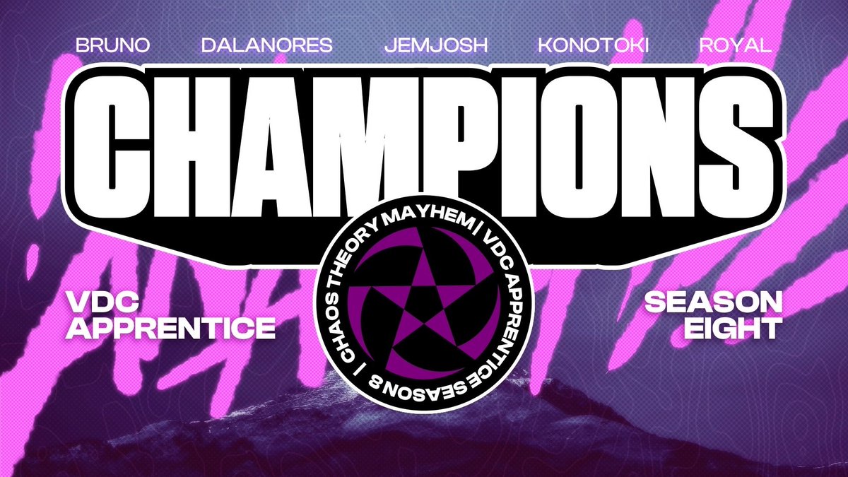 ChaosTheoryVal's tweet image. CHA MAYHEM ARE YOUR @Official_VDC S8 APPRENTICE CHAMPIONS