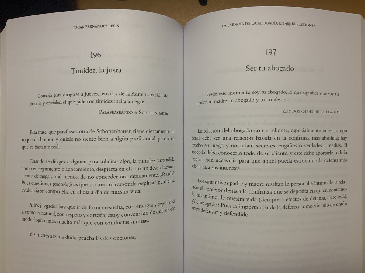 Óscar Fernández León (@oscarleon_abog) on Twitter photo Cómo dirigirnos a jueces y otros agentes, y lo que significa para el cliente su abogado, temas tratados en LA ESENCIA DE LA ABOGACÍA EN 365 REFLEXIONES. Más información sobre la obra en oscarleon.es/mis-libros/ Cómo dirigirnos a jueces y otros agentes, y lo que significa para el cliente su abogado, temas tratados en LA ESENCIA DE LA ABOGACÍA EN 365 REFLEXIONES. Más información sobre la obra en oscarleon.es/mis-libros/