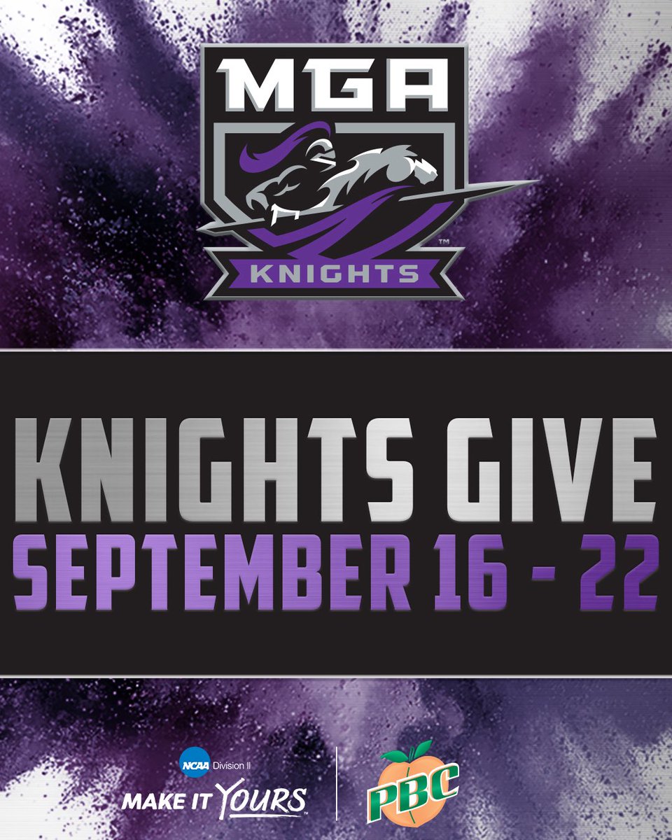 Our annual giving campaign for MGA Athletics, Knights Give, launches on Sept. 16-22. Make your plans now to support the Knights and help us reach new heights! #LightTheTorch