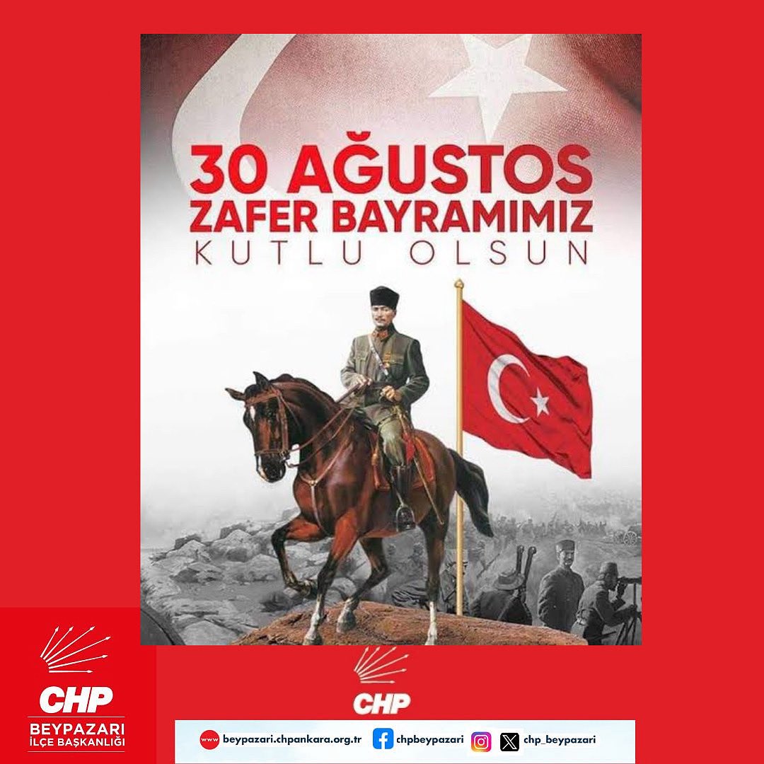 Zaferimizin 103. yıl dönümünü, 30 Ağustos Zafer Bayramı’nı büyük bir coşkuyla kutluyor, başta Mustafa Kemal Atatürk olmak üzere, silah arkadaşlarını ve bağımsızlık yolunda destan yazan tüm kahramanları saygı ve minnetle anıyoruz