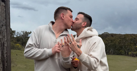 instinctmag's tweet photo. Spoiler Alert: The Real Finale Was Off-Camera, In A Spa, With A Ring https://t.co/uavkLleQ1E #LiamCooper #MarriedAtFirstSight #SamuelLevi #Engagement https://t.co/c1uU8n8JPW