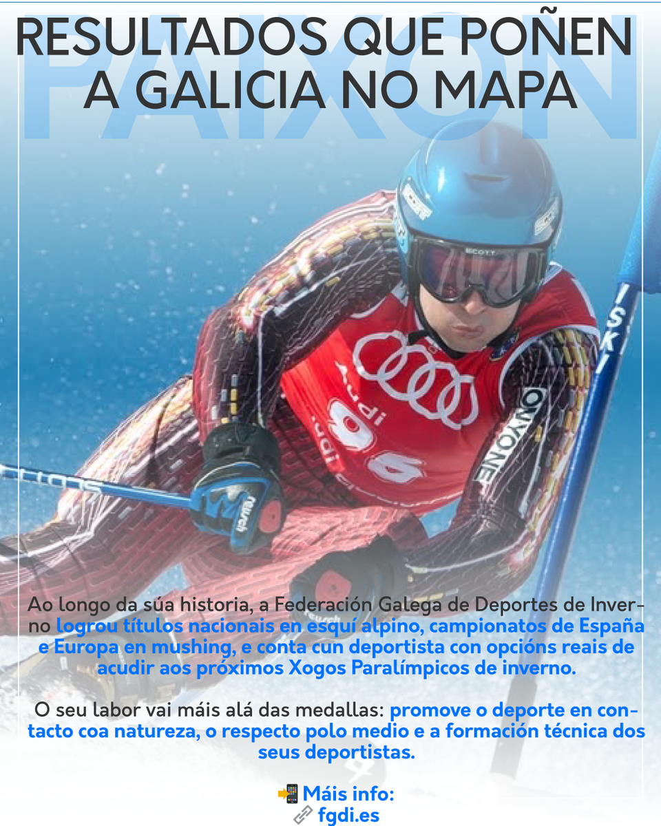 UFEDEGA_'s tweet photo. 🥇 Galicia logrou títulos nacionais en esquí e mushing.
Un deportista opta a París 2026.
📲 https://t.co/QsEYlIT7Rf
#DeportesDeInverno #GaliciaNoMapa #UFEDEGA https://t.co/ez4cE9rEH8